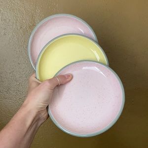 Vintage set of 3 Harkerware small plates